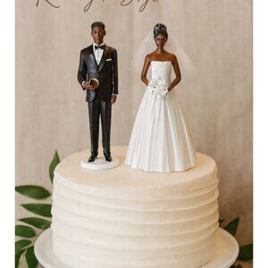 Wilton Cake Topper Set African American Bride Groom Black Couple Wedding New Pkg